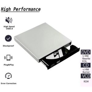 USB 2.0 External Optical Drive DVD ROM RW CD Writer Optical Drive Burner Reader for Windows98/ME/2000/Xp/VISTA/WIN7/Win10