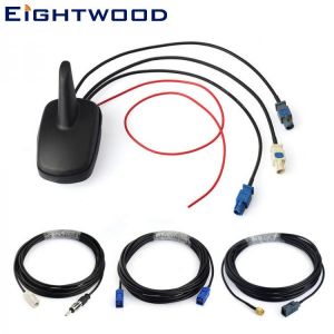 Eightwood Car DAB+FM+GPS Combined antenna Shark Fin Roof Mount Amplified Aerial for Vehicle Car Truck SUV Radio Stereo Head Unit