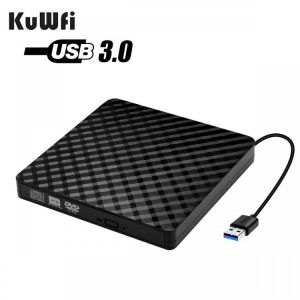 KuWFi USB 3.0 External DVD Burner Writer Recorder DVD RW Optical Drive CD/DVD ROM Player for MAC OS Laptop Windows XP/7/8/10 PC