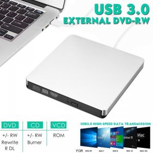 2MB External USB3.0 DVD/CD RW CD Writer Slim Carbon Grain Drive Burner Reader Player For PC Laptop Optical Drive