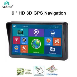 Anfilite 9 inch Car Truck GPS Navigator Capactive Screen 256M +8GB Bluetooth avin loaded 2020 Europe spain Italy France maps