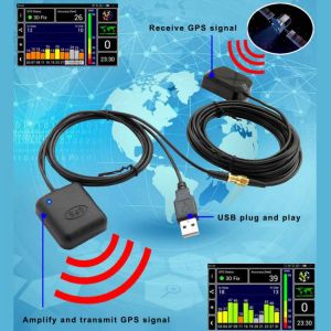 GPS Antenna Navigator Amplifier 5M/16FT Car Signal Repeater Amplifier GPS Receive And Transmit for Phone Car Navigation System