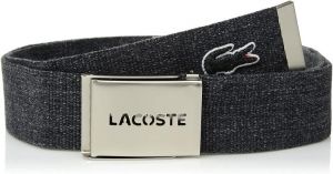 Lacoste Men's Textile Signature Croc Logo Belt