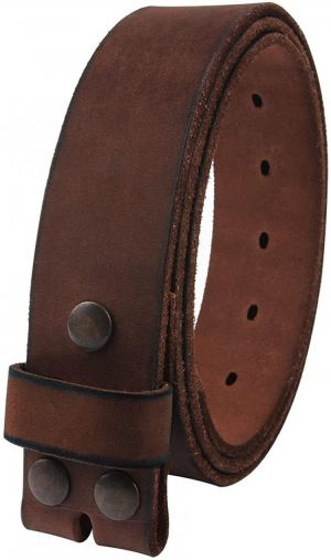 NPET Mens Leather Belt Full Grain Vintage Distressed Style Snap on Strap 1 1/2" Wide