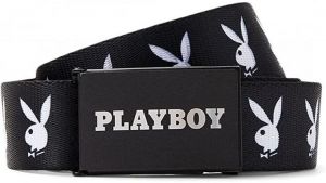 Playboy Men's x Playboy Black & White Repeat Bunny Belt