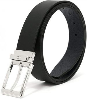 Montblanc Rectangular Pin Men's Black Buckle Bet Size 120 cm 123910