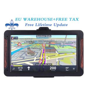 7" HD Car GPS Navigation 8G+RAM128-256MB+Resistive Screen +Bluetooth-AV-IN+latest Europe Map +Truck gps navigators