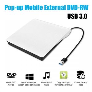 Newest Hot Sales White High Speed USB 3.0 Slim External DVD RW CD Writer Drive Burner Reader Player Optical Drives For Laptop PC