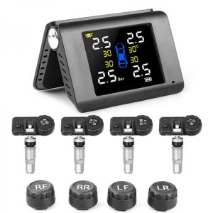 all in one place אלקטרוניקה Car TPMS Wireless Tire Pressure Monitoring System Solar Power Charging TPMS LED Display with 4 Built-in or External Sensors