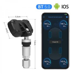 Car TPMS Car Truck Real Time Tire Pressure Internal 4 Sensors Bluetooth 5.0 Tyre Pressure Monitoring System Android/iOS Phones