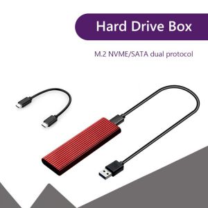 Dual Protocol M.2 SSD Case Adapter NVME NGFF USB3.1 10Gbps Hard Drive Enclosure Hard Disk HD Externo for Laptop Desktop