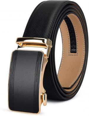 28"-60"Men's Leather Ratchet Dress Belt Big And Tall With Automatic Buckle