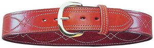 Bianchi B9 Fancy Stitched Belt Tan Brass Buckle