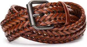 Tanpie Fashion Men's Braided Belt Leather Strap for Jeans
