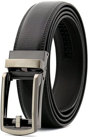 Chemstar Men's Dress Comfort Genuine Click Belt，Adjustable Leather Belt 27-46"