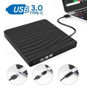 Portable USB 3.0 Slim External DVD RW CD Writer Drive Burner Drive-free Disk Reader Player Optical Drives for Laptop PC Tablet