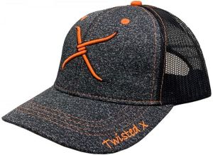Twisted X Mens Charcoal/Neon Orange Cap OS Orange/Grey