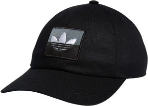 adidas Originals Men's Slice Trefoil Logo Relaxed Fit Strapback Cap, Black/Blue Oxide/White, One Size
