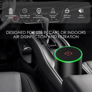 Wireless Portable Car Diffuser Humidifier Low Noise Auto Air Purifier Air Freshener Ozone Generator With LED Light