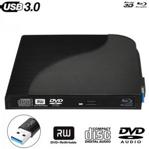 USB3.0 Bluray Drive External CD/DVD RW Burner BD-ROM Blu-ray Player Optical Drive Writer for Apple iMacbook Laptop Computer PC