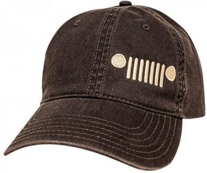 Jeep Grille Logo Garment Washed Hat Black
