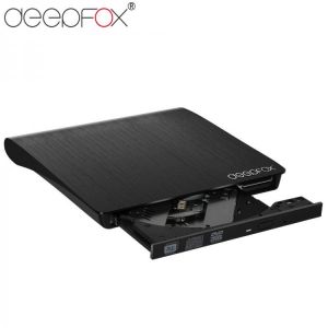 Deepfox USB2.0 Portable External Slim DVD/CD RW Burner Recorder Optical Drive CD DVD ROM Writer support windows10