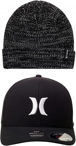 Hurley Men's Hat - Icon Cuffed Beanie and H2O Dri-Fit One & Only Sweat Resistant Fitted Baseball Cap