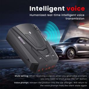 V7 Car Radar Detector Anti Speed Signal Detection English Russian Speed Voice Alert Alarm Warning Car Speed Testing System