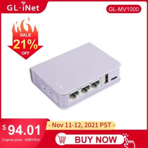 GL-iNET GL-MV1000 Gigabit High-Speed VPN Edge Computing Gateway Dual-Core ARM Cortex-A53 @1.0GHz DDR4 1GB / FLASH 16MB 8GB EMMC