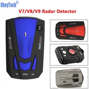OkeyTech Best V7/V8/V9 Car Radar Detector 360 Degrees LED Display Alert Warning Anti Radar Detectors Russia / English Voice