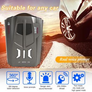 V9 Car Trucker Speed ​​360 Degrees English Russian  Vehicle Radar Detector Voice Alert Warning Auto LED Display Accessories