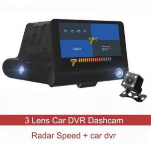 3 In 1 Car Radar Detector DVR Camera 4 Inch Built-in GPS Speed Anti Radar 3 Lens Full HD 1296P 170 Degree Video Recorder 1080P