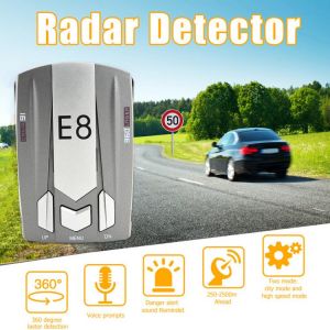 English Russian Human Voice Auto Speed Warning E8 2020 GPS Car Anti Radars Police Speed Car Anti Radar Detector