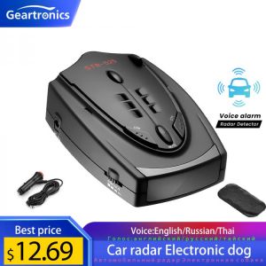 Car Radar Detector With English Russian Thai Voice Alert 360-Degree Electronic Dog Speed Detector Alarm  Auto Accessory Tool