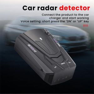 V7 Car Radar Detector English Russian Voice Speed Alert Warning Alarm System Vehicle Anti Radar Detectors