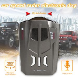 V9 2020 Radar Detector English Russian Human Voice Auto Vehicle Speed Alert Warning X K Anti Car Detector