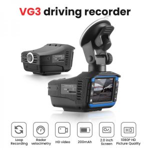 VG3 Anti Radar Detector Car Dash Cam 1080P Full HD Dashboard Camera With English Russian Voice Alerts 24-Hour Parking Car DVR