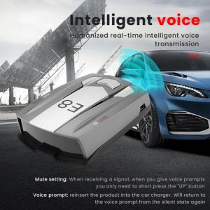 Car Radar Detector 16-Band 12V Vehicle Anti Radar Detector With English Russian Voice Speed Alerts E8 Radar Detector Accessories