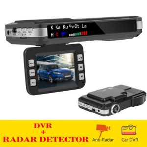 English Russian Voice Radar Detector 2 in 1 Car DVR Dashboard Camera Speedometer Mobile Speed Radar Detect Protect X K CT La