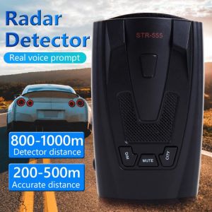 STR-555 Radar Detector English Russian Thai Voice Vehicle Speed Alert X K Full Frequency Flow Velocity Early Warning Instrument