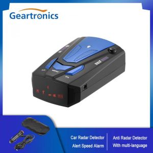 V7 Car Radar Detector English Russian Voice Speed Alert Warning Alarm System Vehicle Anti Radar Detector Speed Monitor 12V