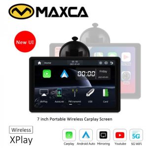 MAXCA XPlay Portable Wireless Android Auto Screen 7 inch Apple Carplay Airplay Mirror link Car Truck Sat Nav Multimedia Monitor