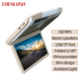 1080P 10.1/12.1 Inch Car Monitor Flip Down TFT LCD Automobile Roof Mount Monitors With MP5 Player USB TF Car Ceiling Monitor