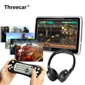 10.1" 1024*600 Car Headrest with Monitor DVD Video Player Portable Car TV Monitor USB/SD/HDMI/IR/FM TFT LCD Touch Button Game