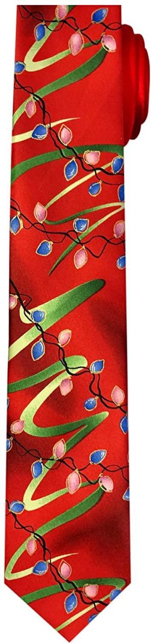 Jerry Garcia Men&#x27;s Merry Christmas Necktie Light Bulbs