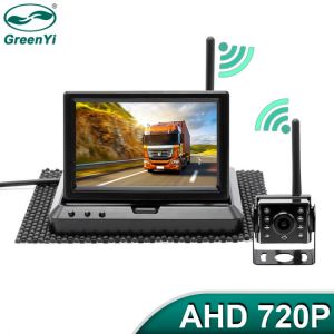 GreenYi 1280*720P 5 inch Wireless High Definition AHD Car Monitor Screens Wifi Rear View Camera Night Vision For Bus Truck Road