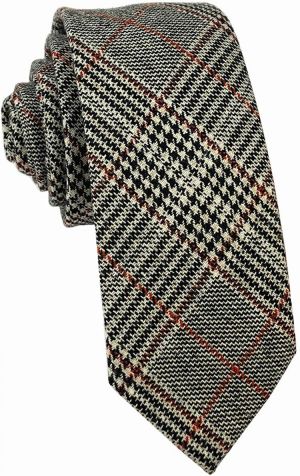 Wool Cashmere Neck Tie for Men Plaid Causal Formal Skinny Tweed Pattern Woolen Necktie Warm Style