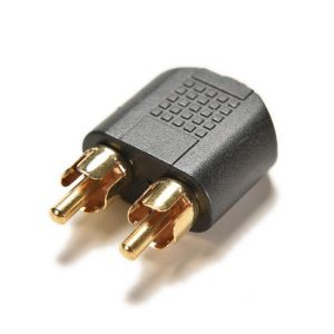 New 3.5mm Gold Plated Audio Stereo Jack Female To 2 RCA Male Audio Jack Connector Adapter Converter for Speaker Power Amplifier