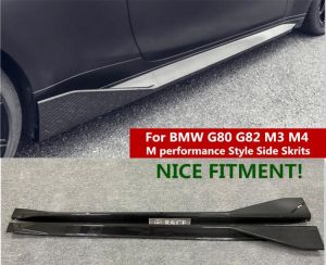 2020-22 1 PAIR G80 M3 G82 M4 Side Skirts M Performance style Carbon Fiber Side Skirts Rocker Panel For BMW G80 G82