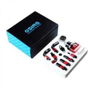 OSIAS Black&Red Adjustable Fuel Pressure Regulator Kit AN 6 Fitting End 160 Psi